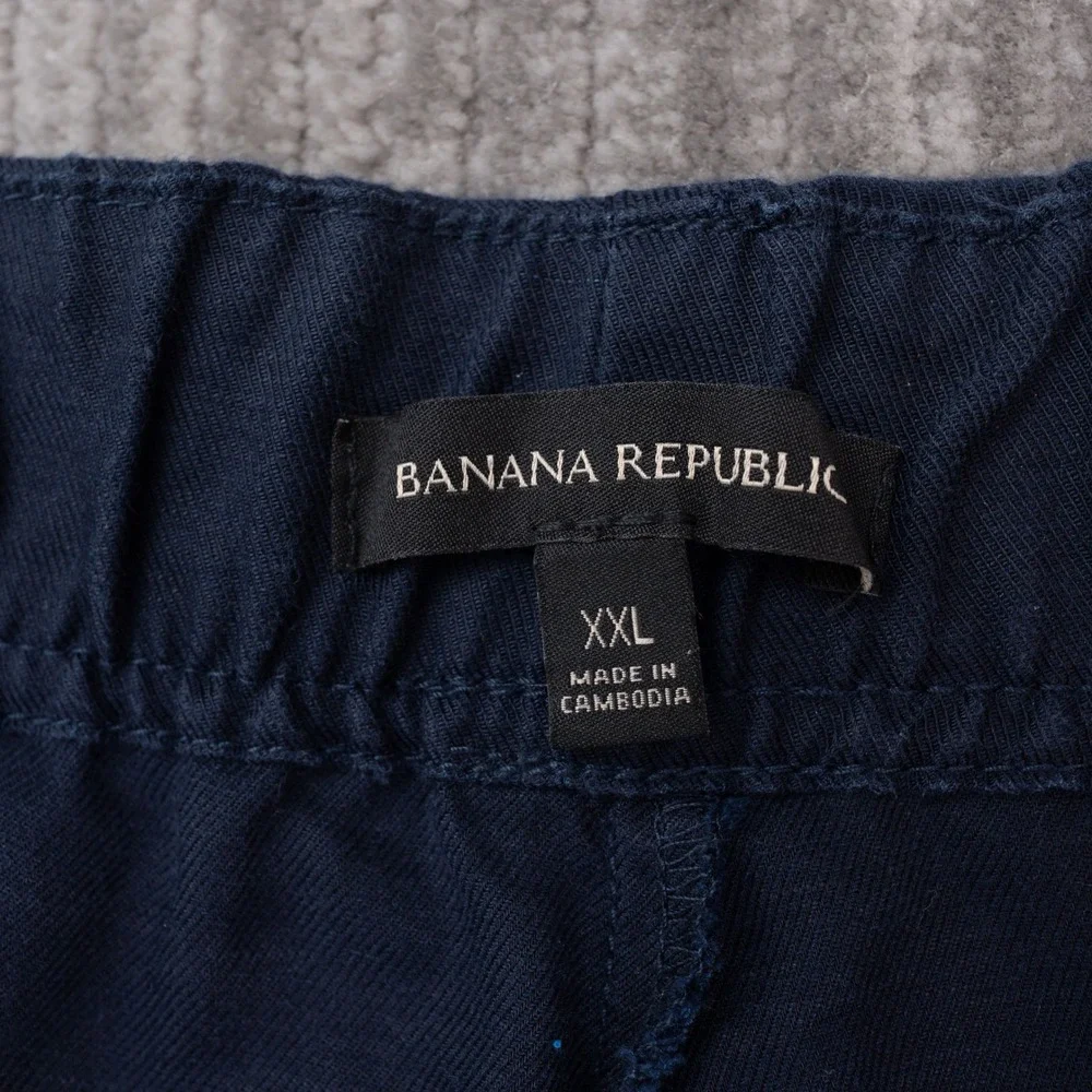 Banana Republic Pants Women XXL Navy Blue Linen Blend Pull On Relaxed NEW No Tag
